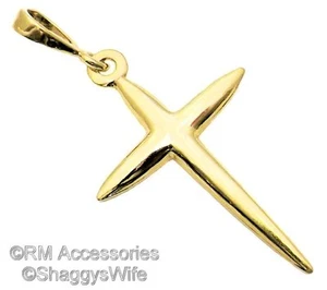 Schöner schlichter Kreuz Charm Anhänger EP vergoldet mit lebenslanger Garantie - Bild 1 von 11