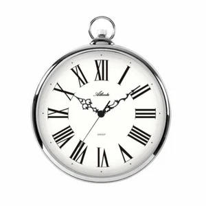 Horloge murale quartz Atlanta nostalgique type montre à gousset argentée 4444/19 - Imagen 1 de 3