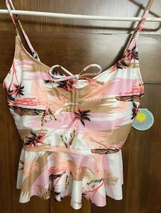 Island Soul Woman's Tank Drawstring Bra Swim Top Size M - Picture 1 of 4