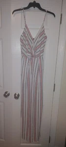 Peach And Blue & White Strip Jumpsuit - Picture 1 of 3
