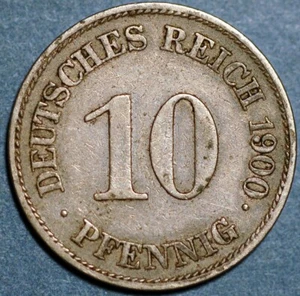 Deutschland Kaiserreich 10 Pfennig 1900 E Wilhelm II KM# 12 - Bild 1 von 2