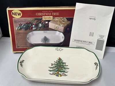 Spode Christmas Tree Rectangular Scalloped Serving Tray 11" Inch Mint MIB NEW - Image 1 of 4