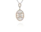 ESTATE .75CT DIAMOND 18KT WHITE & ROSE GOLD 3D FLOWER OVAL INFINITY LOVE PENDANT