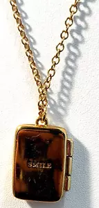 Kate Spade New York Gold Tone Smile Locket Pendant No Clasp Necklace - Picture 1 of 6