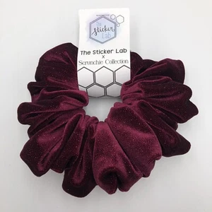 Corbata de terciopelo galaxia brillo borgoña talla Jumbo hecha a mano para mujer - Imagen 1 de 3