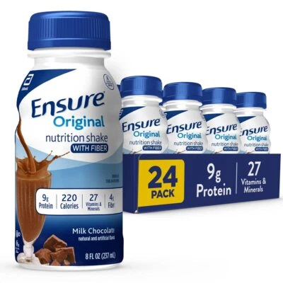 Ensure Original Milk Chocolate Nutrition Shakes 24 Fl Oz Pack of 8 Protein Vi... - Image 1 of 4