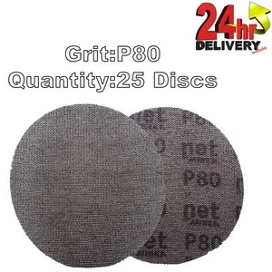 Mirka Autonet 150mm 6" Lijado Malla Disco P80 25 Discos Pintura Extracción de polvo - Imagen 1 de 1