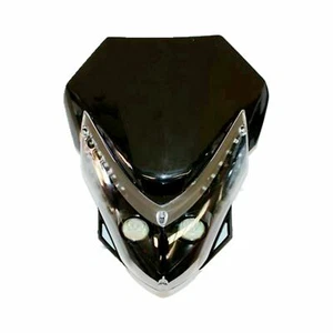 BLACK Rec Reg LED Head Light + Strips PIT Trail Dirt Motrocycle Motorcross Bike - Foto 1 di 7