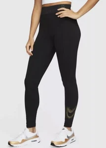 Nike Sportswear Womens Black Stardust Graphic Leggings DQ6802-010 Gold NWT - Picture 1 of 5