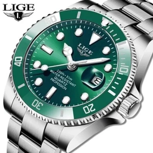 LIGE Top Brand Luxury Fashion Diver Watch Men 30ATM Waterproof UK FASTSHIPPING - Picture 1 of 16