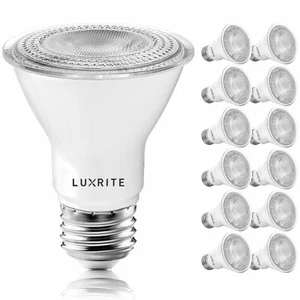 Luxrite 12-Pack PAR20 LED Bulb 7W=50W Soft White Dimmable Wet Rated UL Listed - Picture 1 of 7