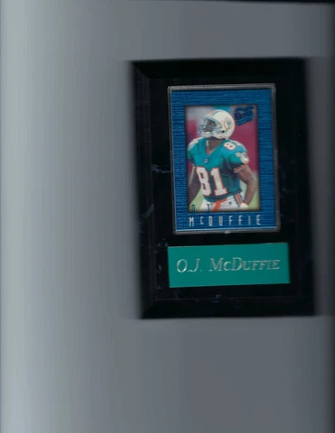O.J. McDUFFIE BLACK PLAQUE MIAMI DOLPHINS FOOTBALL NFL   BC Cover
