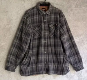 Dickies Jacke Herren Gr. XL kariert Fleece gefüttert Flanell Druckknopf Fronttaschen - Bild 1 von 13