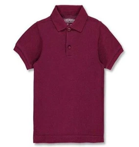 LOT 2x Universal School Uniform Short Sleeve Polo Burgundy Youth Small - Picture 1 of 1