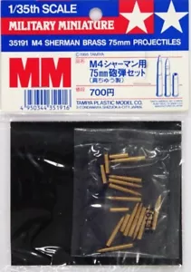 Tamiya 35191 1/35 Brass 75mm Projectiles For 35190 U.S Tank M4 Sherman Model - Picture 1 of 2