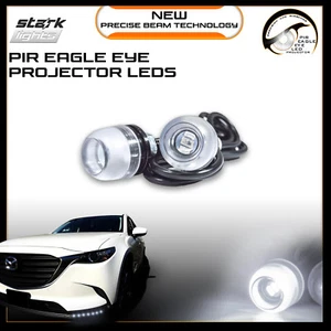 Eagle Eye 18mm Bright Projector WHITE 6K LED Fog Light DRL Backup Signal - 2 PCS - Picture 1 of 5