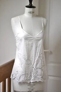 top bretelles French Connection coton blanc - broderie anglaise - 34-36 - neuf - Imagen 1 de 6