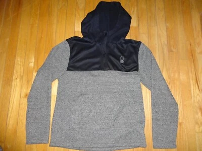 Spyder Men's Core Sweater with Hood Mid-Weight Gray/Black 1/4 Zip - Size Medium - Image 1 of 4