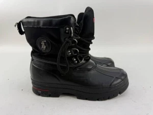 Size 10D Polo Ralph Lauren Lowen Winter Duck Waterproof Black Boots Shoes Mens - Picture 1 of 9