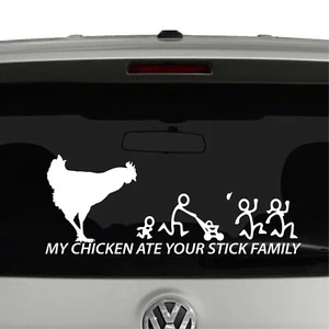 My Chicken Ate Your Stick Figure Family Vinyl Decal Sticker - Picture 1 of 2
