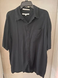 FLAWLESS PERRY ELLIS 100% Silk Mens L Short sleeve button down shirt - Picture 1 of 3