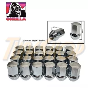 24 GORILLA LARGE SEAT OEM OE STOCK WHEELS LUG NUTS 14X1.5 M14 ACORN RIMS CHROME - Picture 1 of 2
