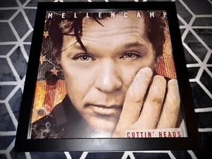 JOHN COUGAR MELLENCAMP Köpfe METALL PLEXI GERAHMT 12" Album flaches POSTER *keine LP* - Bild 1 von 7