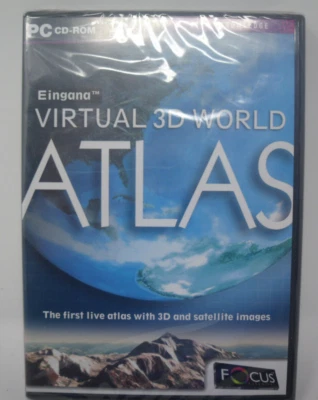 Virtual 3D World Atlas PC- CD-ROM Eingana - Satellite & 3D Imagery - New Sealed - Image 1 of 3