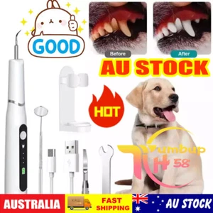 Pet Ultrasonic Tooth Cleaner Toothbrush Dog Plaque Remover Teeth Cleaning Kit AU - Picture 1 of 14
