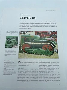 1944 Oliver HG Tractor Frameable Article Pics Specifications Display - Picture 1 of 1
