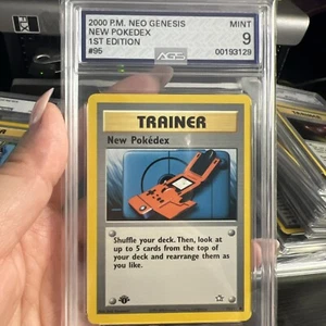 2000 POKEMON NEO GENESIS 1ST EDITION 95 NEW POKEDEX 1ST EDITION Graded AGS 9 - Picture 1 of 4