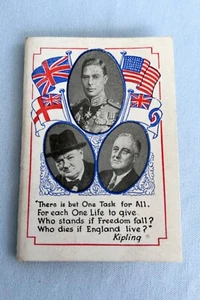 Circa 1942 WWII Britain Military Booklet King George VI Churchill Roosevelt - Picture 1 of 7