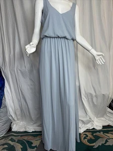 Maxi abito Show Me Your Mumu Fit & Flare S blu chiaro senza maniche scollo a V M - Foto 1 di 7