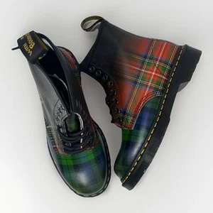 Dr. Martens 1460 Boots Womens US Size 8 Tartan Red Stewart Black Watch Plaid - Picture 1 of 12