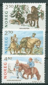 Norwegen 1987 Tiere Pferderassen 981/83 postfrisch - Picture 1 of 1