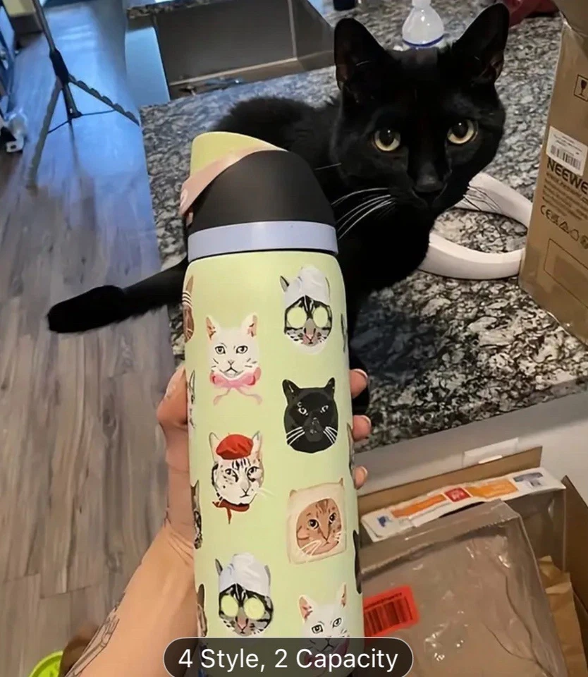 Owala 32oz FreeSip Cat Collage Catwala Bottle Urban Outfitters Exclusive New - Image 1 of 1