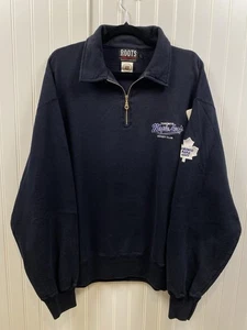 Suéter Vintage Años 90 Roots Canada Toronto Maple Leafs 1/4 Cremallera Para Hombre XL Azul Marino NHL - Imagen 1 de 6