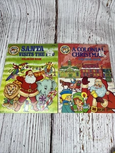 1980s A Colonial Christmas,Santa Visits The Zoo Creative Child coloring book - Picture 1 of 9