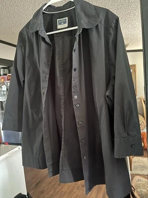 Riders by Lee Slimming Button Up Shirt Womens XXL Lightweight Black and Fitted - Image 1 of 2