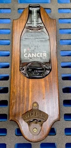BAMBOOZELD F* Caner Cast Iron Plaque OPEN HERE Beer Bottle Opener Wall Mount 15" - Picture 1 of 5