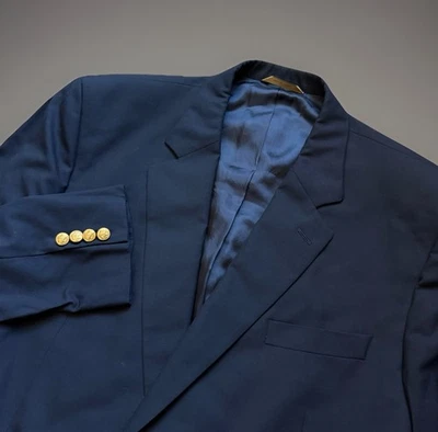 Chaqueta Blazer Brooks Brothers Madison Loro Piana Para Hombre 48R Botón Dorado Lana Azul Foto 1 de 4