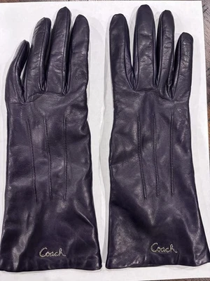 Coach Leather Womens Gloves, Large, Cashmere Lined, MSRP $98 - Image 1 of 4