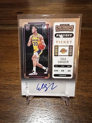 2022 Contenders Cole Swider Playoff Ticket /99 RC AUTO SP - Image 1 of 2