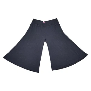 Vintage 90s Dori Size 3XL Gaucho Pants Black Wide Leg Stretch Capri USA - Picture 1 of 7