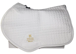 HARRISON HOWARD SADDLE PAD WHITE QUILTED CLOSE CONTACT EQUESTRIAN NEW - Picture 1 of 12