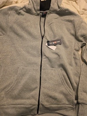 Jaqueta Phat Farm masculina com capuz XL zíper completo branca cinza preta bolsos pesados B2 - Imagem 1 de 4