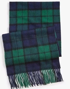 Nuovo con etichetta! Sciarpa Club Room uomo 100% cashmere bordo frange verde/marina a quadri! 70x12,5 - Foto 1 di 3