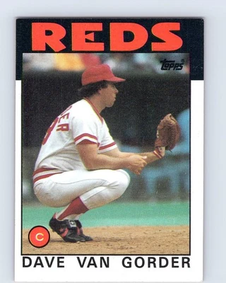 1986 Topps #143 Dave Van Gorder Cincinnati Reds Baseball Card - Image 1 of 2