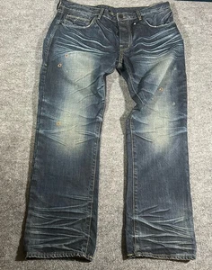Artful Dodger Men’s Blue Jeans Sz 42x33 Slim Fit Whiskered Button Fly NWOT - Picture 1 of 12