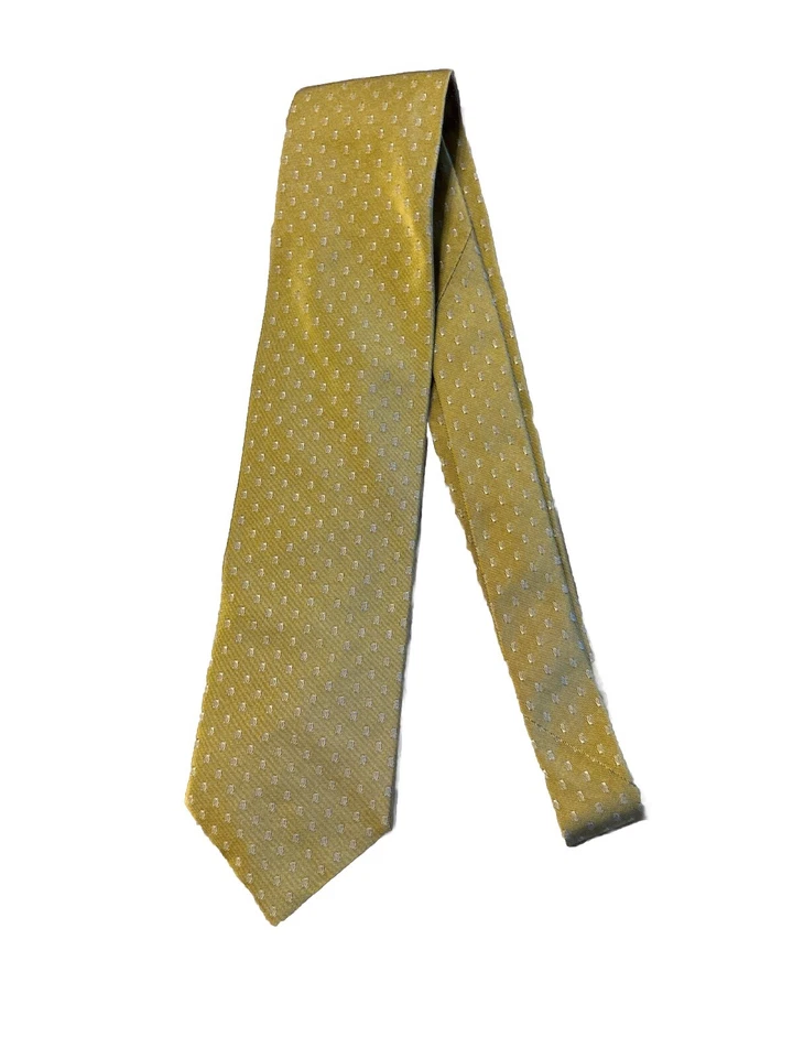 Ermenegildo Zegna Men's 100% Silk Tie ~ Yellow ~ Geometric ~Woven Made in Italy! - Image 1 of 4